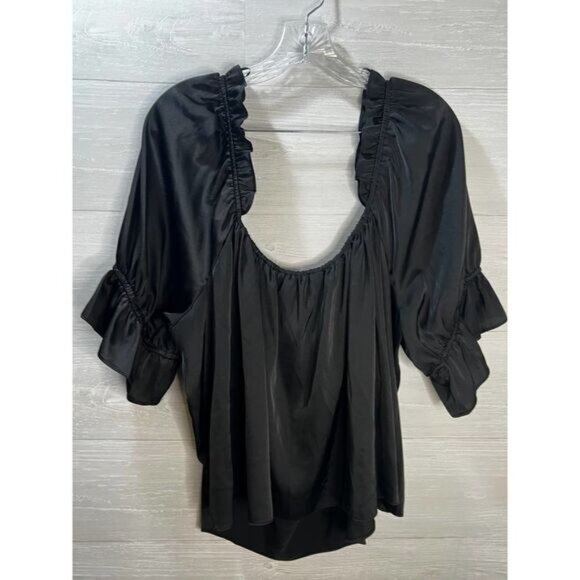 Wayf Women's White Misti Puff-sleeve‎ Peasant Blouse 2X - Picture 3 of 8